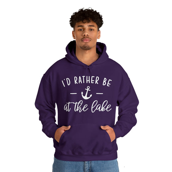 Rather Be at Lake Boating Sweatshirt | Unisex Hooded Hoodie Sweatshirt