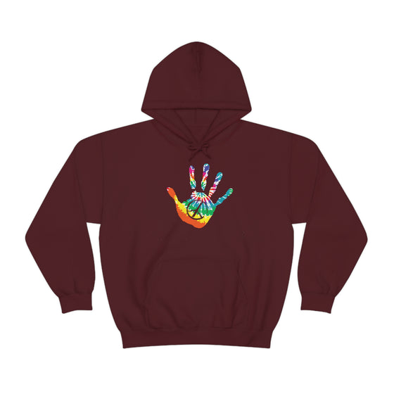 Chill Stitch –Tie-dye Peace Hand - Unisex Hooded Hoodie Sweatshirt – Embrace Your Vibe