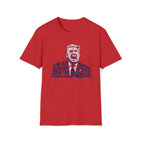 Donald Trump President | Unisex Soft Style Tee T-Shirt | Embrace Your Vibe | Calligram Word Design