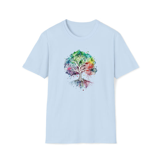 Watercolor Tree of Colorful Life V4 Outdoor Life |  Unisex Soft style T-Shirt | Embrace Your Vibe