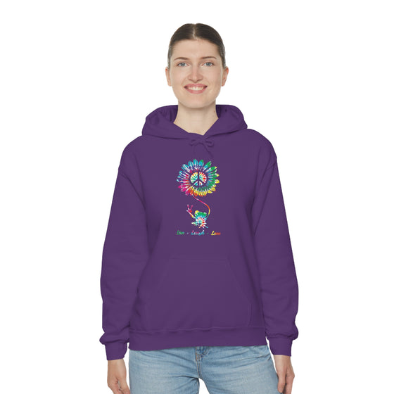 Chill Stitch – Peace Live Frog Tie-Dye - Unisex Hooded Hoodie Sweatshirt – Embrace Your Vibe