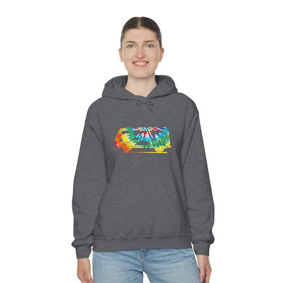 Chill Stitch – VW Tie-dye Van - Unisex Hooded Hoodie Sweatshirt – Embrace Your Vibe
