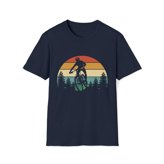 Bike Shirt | MTB Mountain Bike Biking Sunset Sunrise | Unisex Soft Style Tee T-Shirt