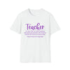 Teacher Shirt | Teacher Definition Educator | Gift for Teachers | Unisex Soft Style Tee T-Shirt