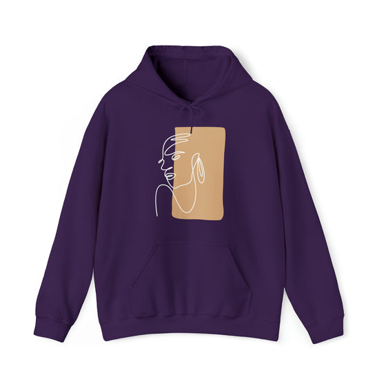 Abstract Shapes V7 Face Sketch | Abstract | Minimalist | Modern  Unisex Hooded Hoodie Sweatshirt | Embrace Your Vibe