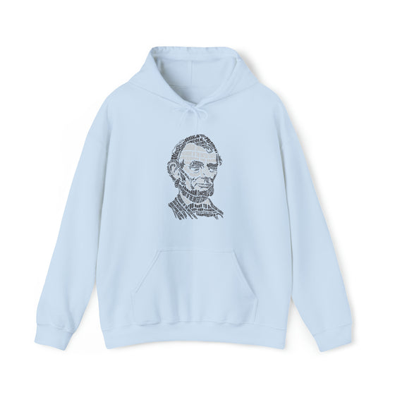 Abraham Lincoln | Unisex Hooded Hoodie Sweatshirt | Embrace Your Vibe | Calligram Word Design