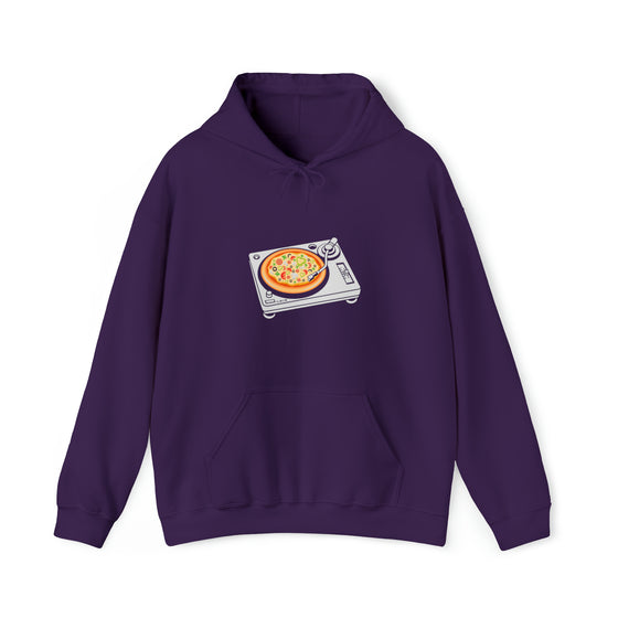 Pizza Scratch Record Player Sweatshirt | Abstract Unisex Hooded Hoodie Sweatshirt