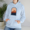 Abstract Shapes Sunrise Sunset Window Landscape  V14 | Abstract | Minimalist | Modern  Unisex Hooded Hoodie Sweatshirt