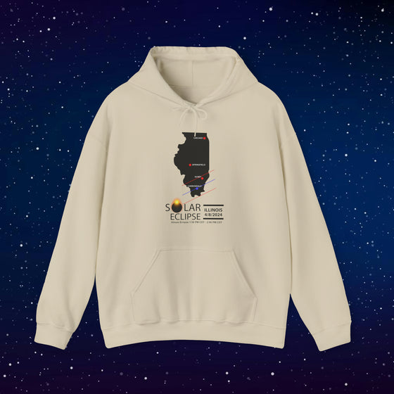 ILLINOIS Total Solar Eclipses April 8  2024  Total Eclipse | Unisex Hooded Hoodie Sweatshirt |  Embrace Your Vibe | Astronomy