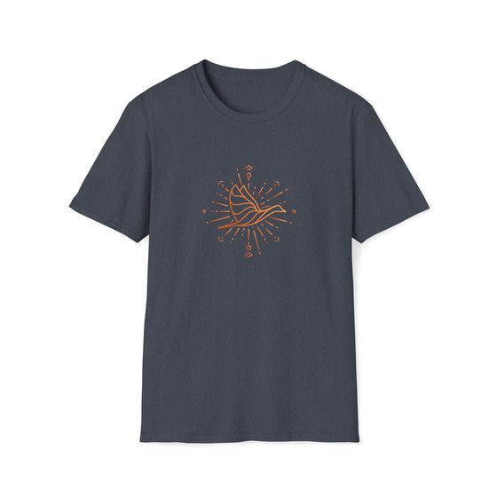 Abstract Mystical Bird Shapes V36  |  Unisex Soft Style Tee T-Shirt |  Embrace Your Vibe