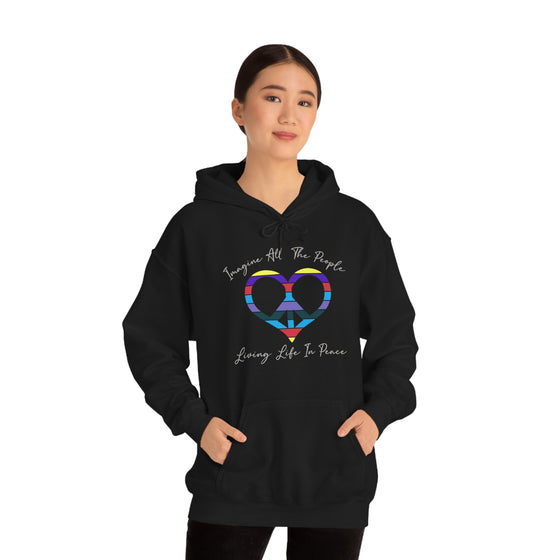 Chill Stitch – Imagine Living Life Peace - Unisex Hooded Hoodie Sweatshirt – Embrace Your Vibe