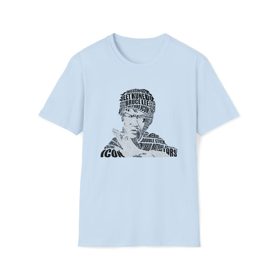 Bruce Lee | Unisex Soft Style Tee T-Shirt | Embrace Your Vibe | Calligram Word Design