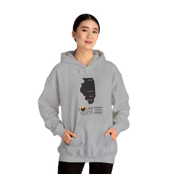 ILLINOIS Total Solar Eclipses April 8  2024  Total Eclipse | Unisex Hooded Hoodie Sweatshirt |  Embrace Your Vibe | Astronomy