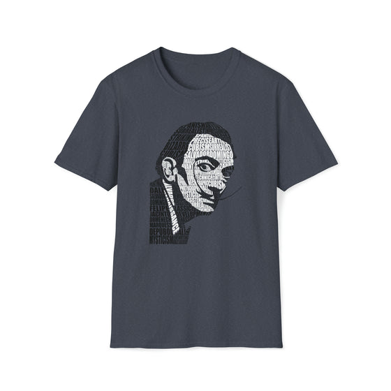 Salvador Dali Artist | Unisex Soft Style Tee T-Shirt  | Calligram Word Design