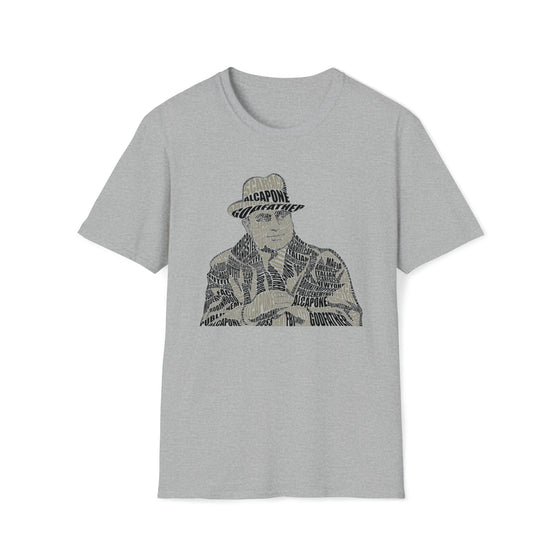 Al Capone Gangster | Unisex Soft Style Tee T-Shirt | Embrace Your Vibe | Calligram Word Design