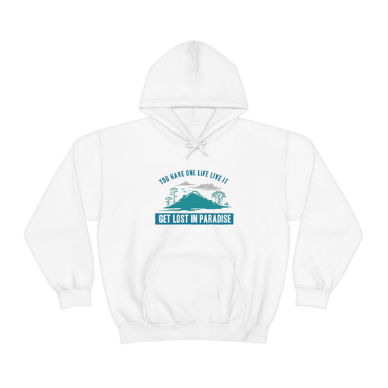 Chill Stitch – Get Lost in Paradise - Unisex Hooded Hoodie Sweatshirt – Embrace Your Vibe