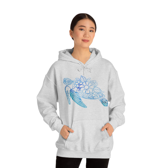 Floral Mandala Sea Turtle Sweatshirt | Unisex Hooded Hoodie Sweatshirt