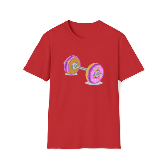 Donut Barbell Foodie Shirt | Abstract | Unisex Soft Style Tee T-Shirt