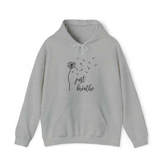 Just Breath Sweatshirt | Dandelion | Unisex Hooded Hoodie Sweatshirt