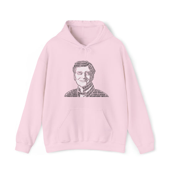 Bill Gates | Unisex Hooded Hoodie Sweatshirt | Embrace Your Vibe | Calligram Word Design