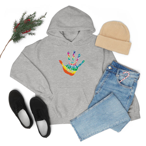 Chill Stitch –Tie-dye Peace Hand - Unisex Hooded Hoodie Sweatshirt – Embrace Your Vibe