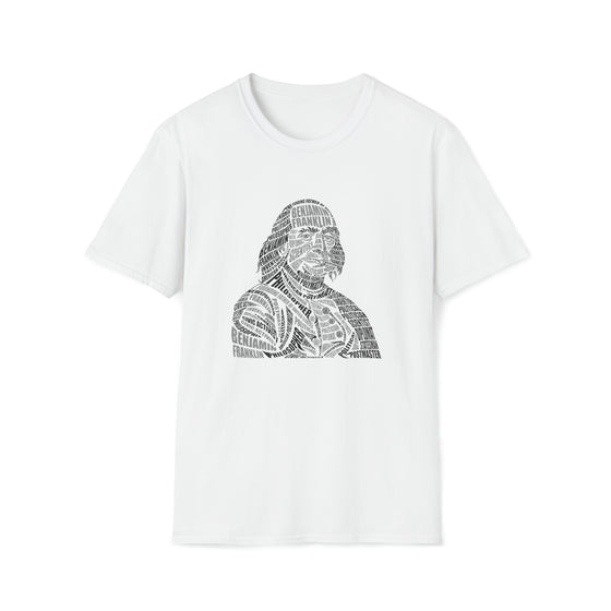 Benjamin Franklin | Unisex Soft Style Tee T-Shirt| Embrace Your Vibe | Calligram Word Design