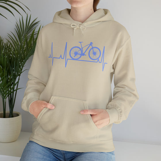 Bike Sweatshirt | MTB Mountain Bike Heartbeat Biking | Unisex Hooded Hoodie Sweatshirt | Embrace Your Vibe