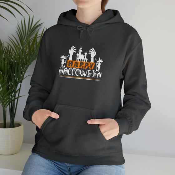 Halloween Sweatshirt | Hands Happy Halloween | Unisex Hooded Hoodie Sweatshirt