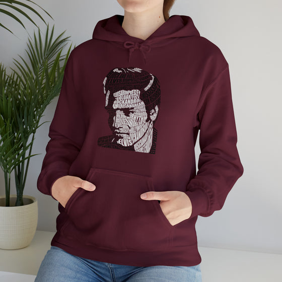 Elvis Presley Music Rock Roll | Unisex Hooded Hoodie Sweatshirt | Embrace Your Vibe | Calligram Word Design