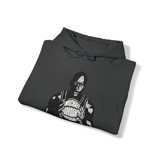 Michael Jordan Basketball | Unisex Hooded Hoodie Sweatshirt  | Calligram Word Design