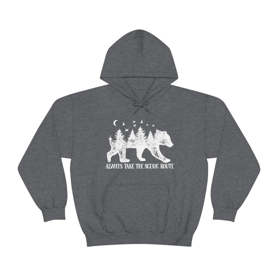 Bear Always Take Scenic Route | Unisex Hooded Hoodie Sweatshirt | Embrace Your Vibe