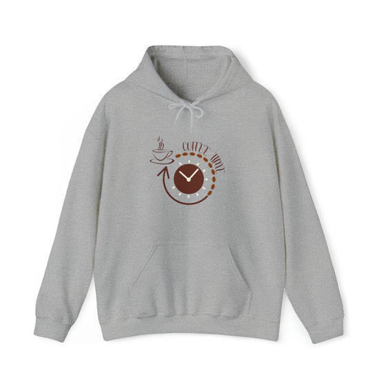 Coffee Time Clock Sweatshirt | Coffee Latte Drink | Unisex Hooded Hoodie Sweatshirt | Embrace Your Vibe