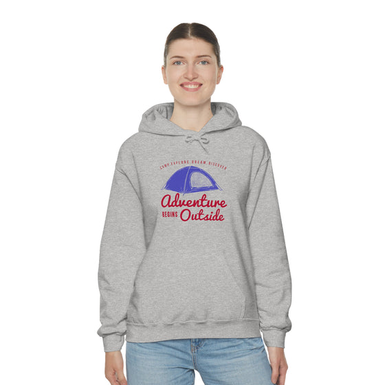 Chill Stitch – Outside Your Tent Adventure - Unisex Hooded Hoodie Sweatshirt – Embrace Your Vibe