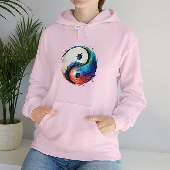 Yoga Hoodie | Yin Yang Sign V2 Watercolor | Unisex Hooded Hoodie Sweatshirt