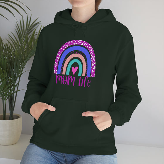 Chill Stitch – Mom Life Rainbow - Unisex Hooded Hoodie Sweatshirt – Embrace Your Vibe