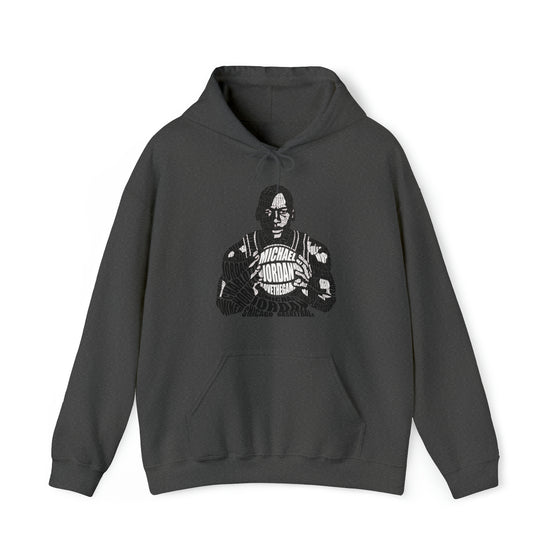 Michael Jordan Basketball | Unisex Hooded Hoodie Sweatshirt  | Calligram Word Design