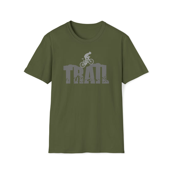 Bike Shirt | MTB Bike Trail Mountain Biking Word Graphic | Unisex Soft style T-Shirt Tee