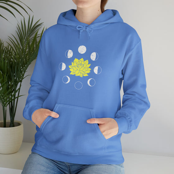 Yoga Sweatshirt | Lotus Moon Phases | Unisex Hooded Hoodie Sweatshirt | Tranquility