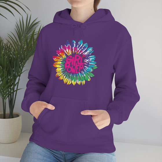 Chill Stitch – Girl Power Tie-Dye - Unisex Hooded Hoodie Sweatshirt – Embrace Your Vibe