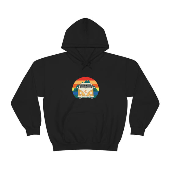 Chill Stitch – VW Van Mountains - Unisex Hooded Hoodie Sweatshirt – Embrace Your Vibe