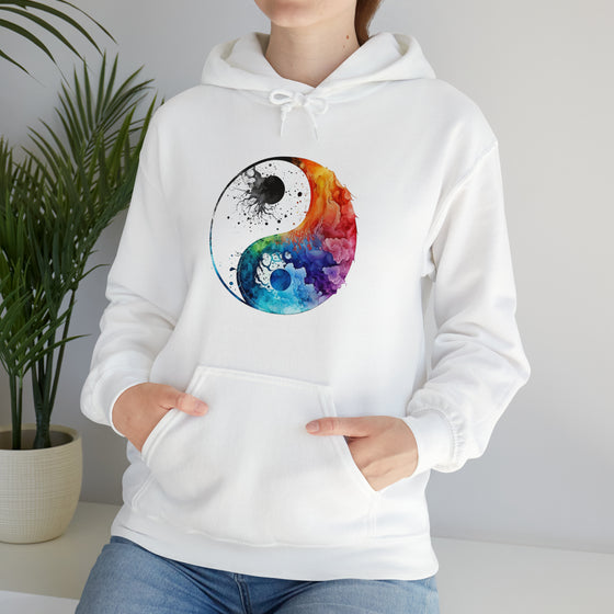 Yoga Hoodie | Yin Yang Sign V1 Watercolor | Unisex Hooded Hoodie Sweatshirt