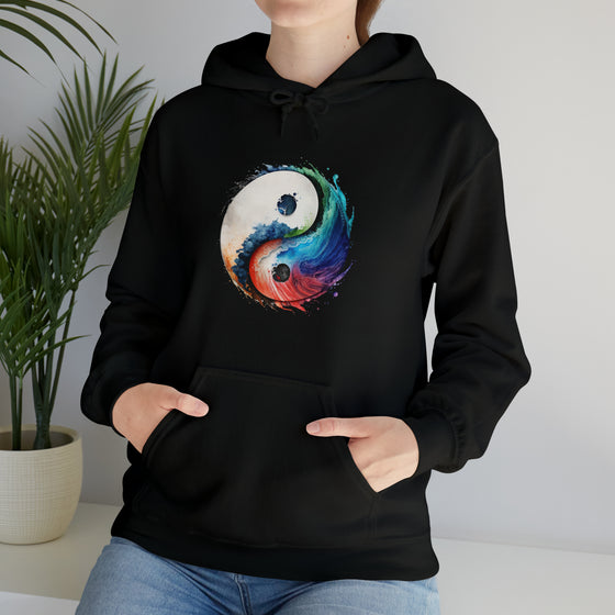 Yoga Hoodie | Yin Yang Sign V2 Watercolor | Unisex Hooded Hoodie Sweatshirt