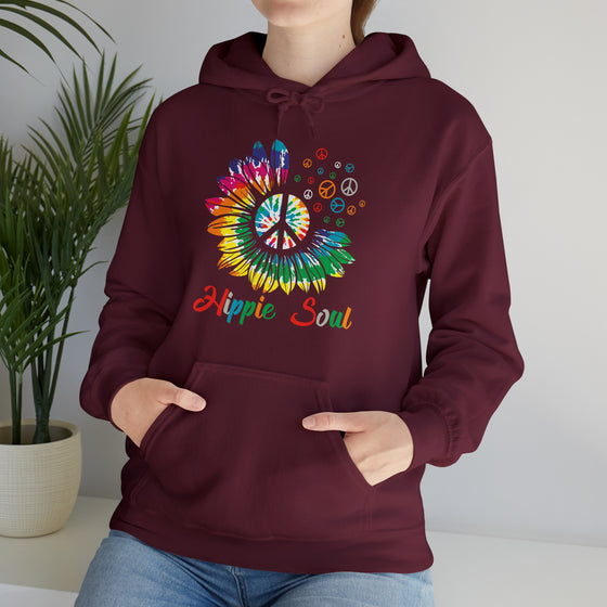 Hippie Sweatshirt | Soul Rainbow Color Wheel Splash | Unisex Hooded Hoodie Sweatshirt