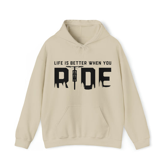 Bike Sweatshirt | MTB Mountain Bike Life Better Ride | Unisex Hooded Hoodie Sweatshirt