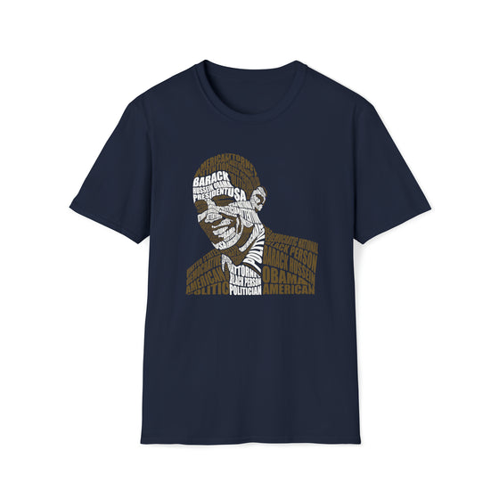 Barack Obama President | Unisex Soft Style Tee T-Shirt | Embrace Your Vibe | Calligram Word Design