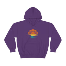  Chill Stitch – Retro Sunset Rays On Water - Unisex Hooded Hoodie Sweatshirt – Embrace Your Vibe