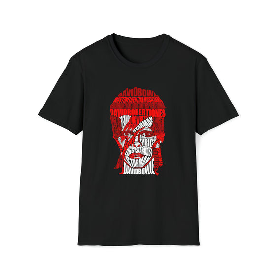 David Bowie | Unisex Soft Style Tee T-Shirt | Embrace Your Vibe | Calligram Word Design