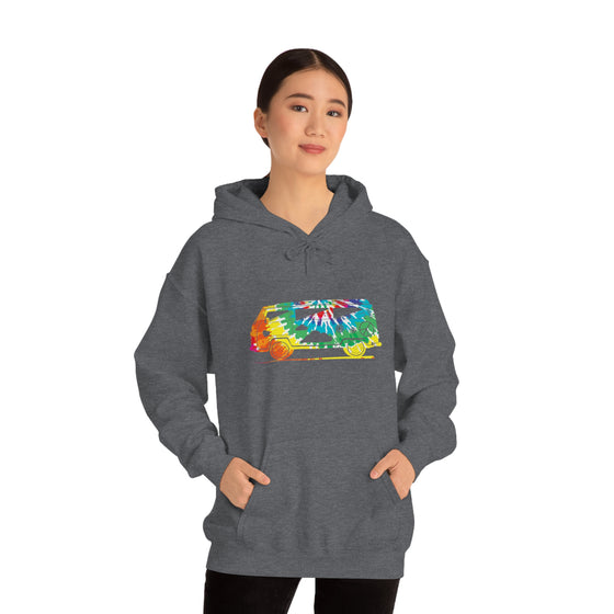 Chill Stitch – VW Tie-dye Van - Unisex Hooded Hoodie Sweatshirt – Embrace Your Vibe