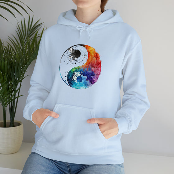 Yoga Hoodie | Yin Yang Sign V1 Watercolor | Unisex Hooded Hoodie Sweatshirt