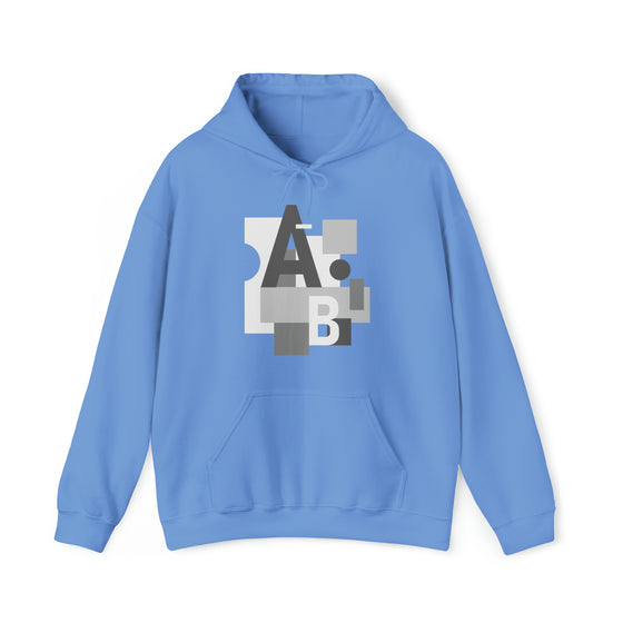 Abstract Shapes V8 Block Letters  | Abstract | Minimalist | Modern  Unisex Hooded Hoodie Sweatshirt | Embrace Your Vibe